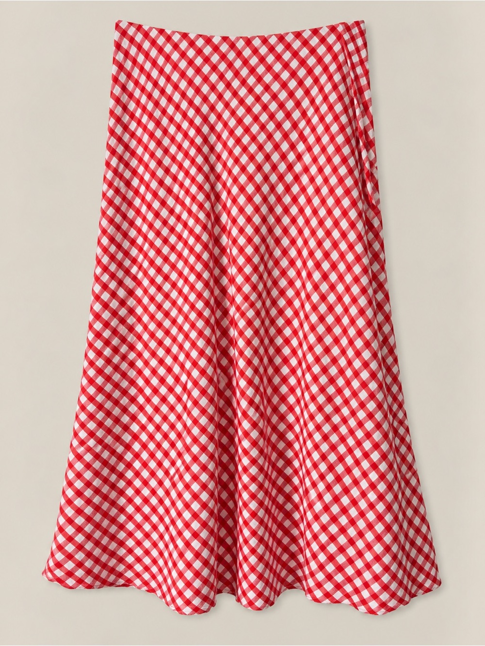 Womens Gingham Check Maxi Skirt XL Cottage Prairie Country Garden Party Bohemian